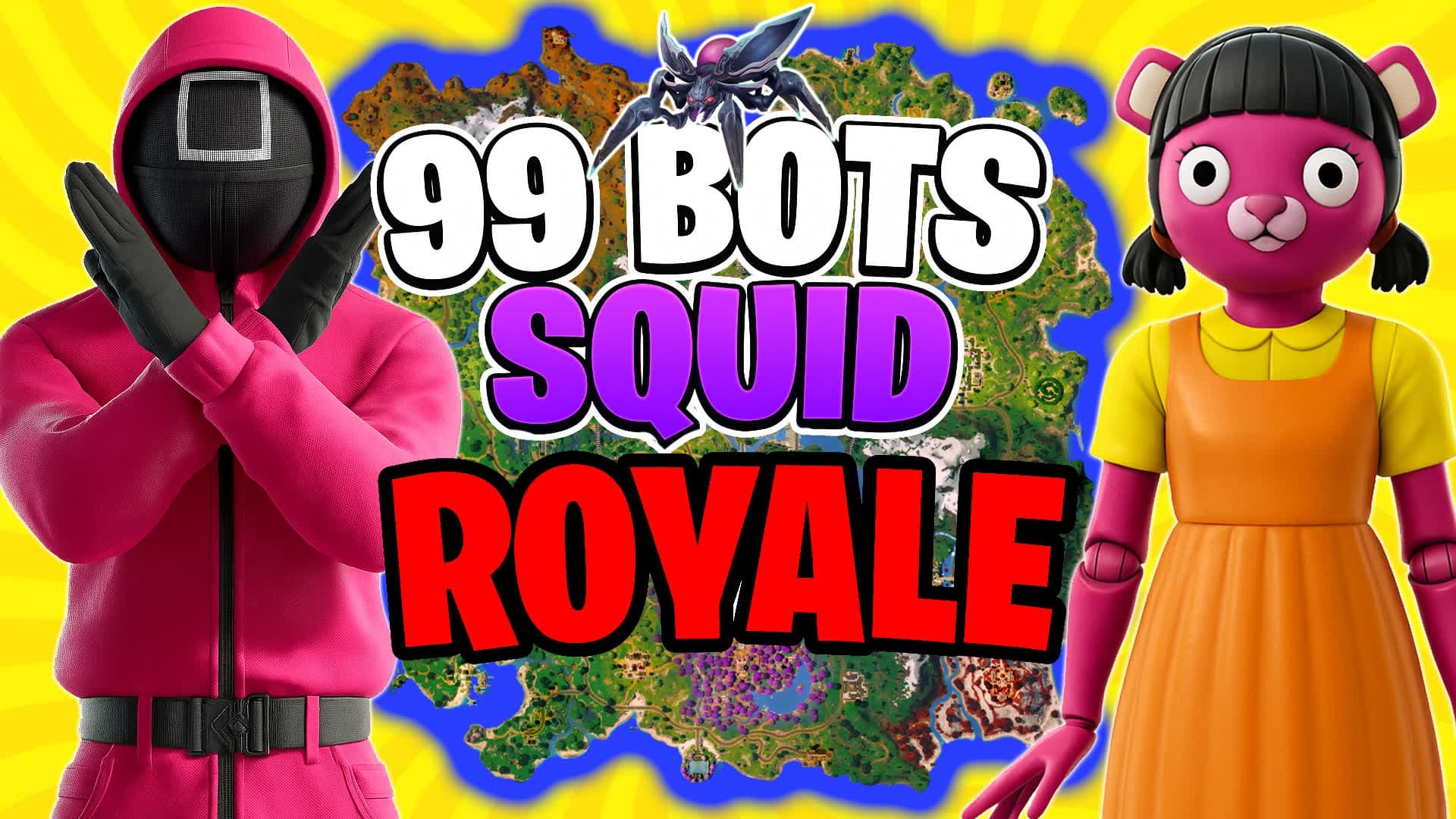 Tilted Squid Royale (99 Bots) Fortnite map gameplay preview